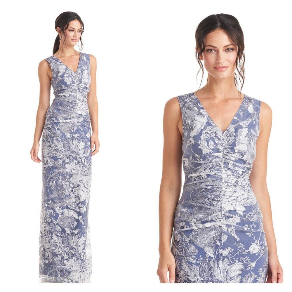 JS Collections Blue and White Floral Dress